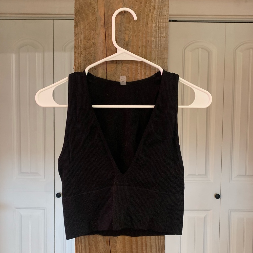 Twik Plunge Seamless Ribbed Crop Tank